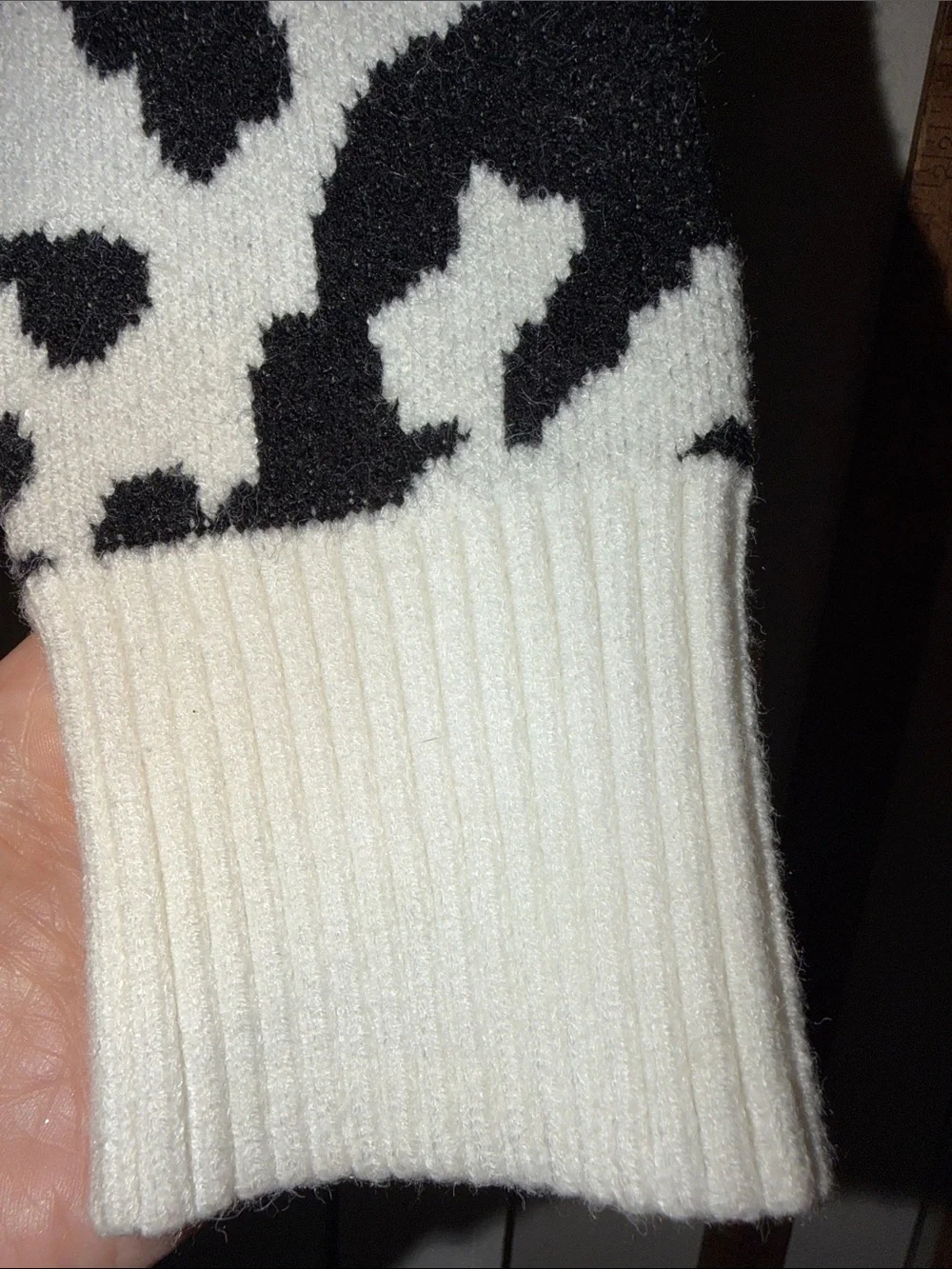 Sugarlips Black and Tan Leopard Crewneck Sweater - Picture 3 of 8
